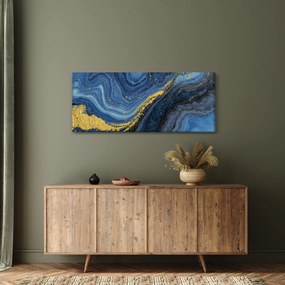 Tablou - Abstracție albastru-aurie (120x50 cm)