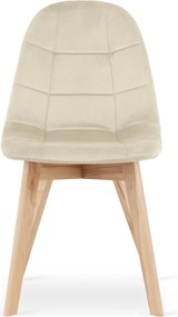 OFERTA Scaun de masa din catifea bej BORA II. calitate secundara