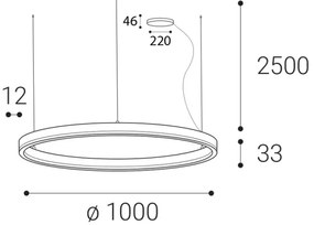 Lustră LED dimabilă pe cablu LED2 CIRCLE 80W/230V 3000K/4000K d. 100cm alb