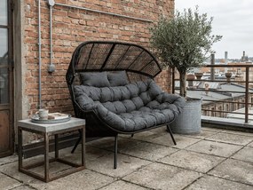 Canapea de gradina AURELO cu doua locuri 146 cm, neagra