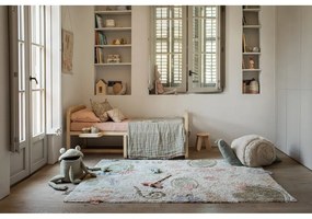 Fotoliu puf pentru copii verde deschis/crem Mr. Snail – Lorena Canals