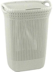 Cos rufe, 2 manere, capac, crem, 57 L, 45x61x34 cm, Curver