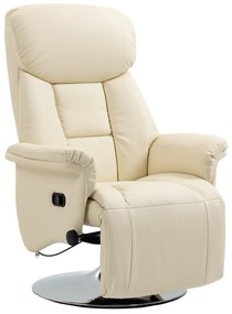 HOMCOM Fotoliu de relaxare reclinabil și pivotant, cu picioare reglabile, capacitate 150 kg, ideal pentru salon sau dormitor, crem | Aosom Romania