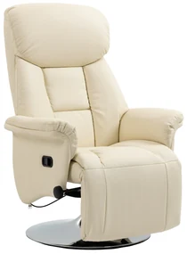 HOMCOM Fotoliu de relaxare reclinabil și pivotant, cu picioare reglabile, capacitate 150 kg, ideal pentru salon sau dormitor, crem | Aosom Romania