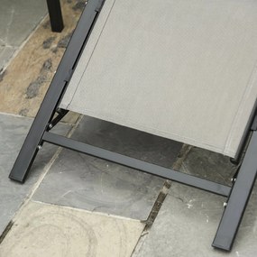 Outsunny Set 2 sezlonguri si masuta, 59x169x66 cm, negru | Aosom Romania