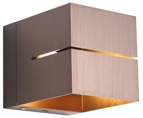 Lampă de perete bronz închis, incl. LED și dimmer tactil reîncărcabil - Joris Groove