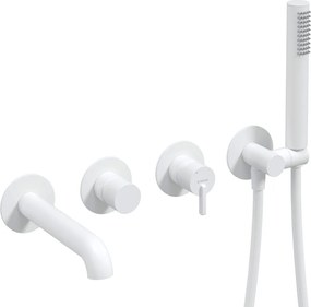 Silia Baterie pentru cadă, 4-orificii, îngropat Finisaj: Alb BQS_A18P