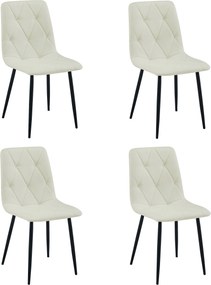 Crem scaun bucatarie LIBRA cu picioare negre