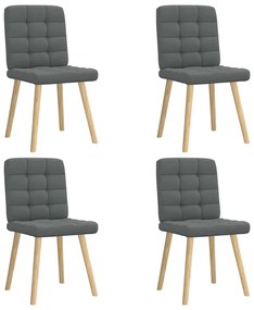 vidaXL Scaune de bucătărie pivotante, 4 buc., gri închis, textil