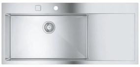 Chiuveta inox Grohe K1000 116x52.1 cm 1 cuva cu picurator orientare stanga