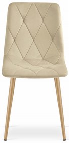 Scaun de masa din catifea, bej deschis, LIBRA