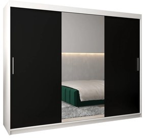 Dulap de haine 250 cm Toki 1 (alb mat + negru mat). 1064944