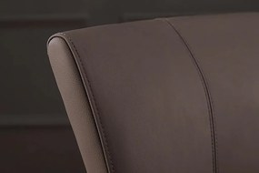 Set de 2 scaune, Metal, Piele Naturala, Gri Taupe, SAMSON A-45173 VC