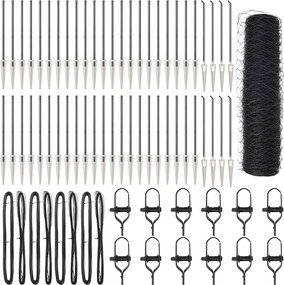 vidaXL Stâlp de gard. Gri 100 x 0,5 m (plasă de 50 mm) Oțel și PVC