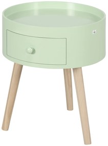 HOMCOM Masa de cafea masa de noapte masa de noapte rotunda design scandinav masa de suport cu sertar picioare subiri inclinate | Aosom Romania