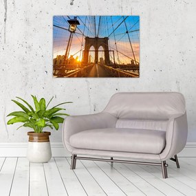 Tablou pe sticlă - Podul Brooklyn, Manhattan, New York (70x50 cm)