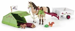 Schleich 42533 - Sarah cu căluț și animaleîn camping, 24,5 x 19 x 6,6 cm