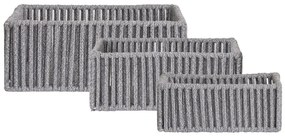 Coșuri Arese, bumbac/metal, gri, 3 buc