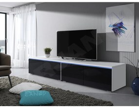 Masă TV Coral XI Double (Alb + Negru lucios ). 1058399