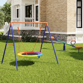 Outsunny Balansoar rotativ la 360° pentru copii intre 3-8 ani
