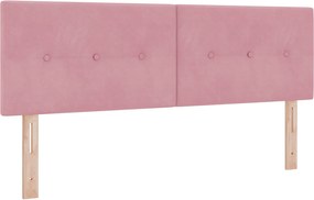 vidaXL Tăblie LED cu benzi LED Manual Roz 144 cm Catifea