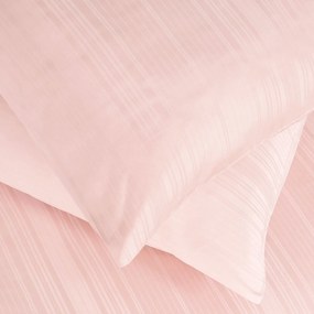 Goldea lenjerie de pat deluxe din damasc - roz cu dungi subțiri 140 x 200 și 50 x 70 cm