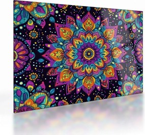 Tablou pe sticlă - Mandală caleidoscopică (70x50 cm)