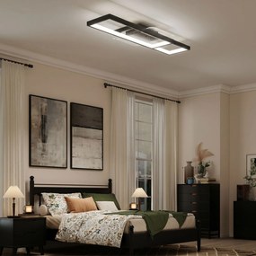 HOMCOM Plafonieră LED Reglabilă cu Telecomandă și Întrerupător, Temperatura Culoare 3000-6000K, Lampă de Design pentru Living și Sufragerie, 70x30 cm, Negru | Aosom Romania