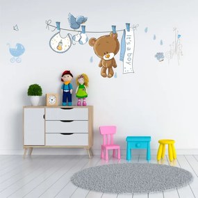 Sticker perete Blue Bear Baby Shower