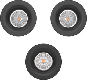 Eglo 902278 - Set 3 spoturi LED SALICETO pentru tavan încastrat, reglabile, LED 4,8W/230V, Ø 8,8 cm, negru