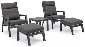 Masuta de cafea pentru gradina, metal / ceramica, antracit, 50x50x46 cm, Kledi Bizzotto