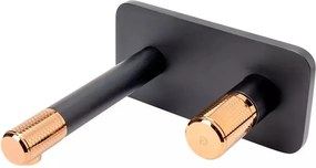 Baterie lavoar incastrata FDesign Ardesia negru - rose gold cu corp ingropat