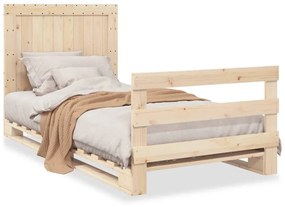3281539 vidaXL Cadru de pat cu tăblie, 100x200 cm, lemn masiv de pin