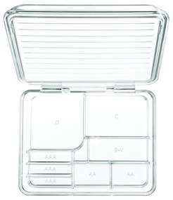 Organizator transparent compartimentat cu capac iDesign Linus, 17 x 14 cm