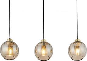 Lustră LED suspendată pe cablu DEVI 3xE27/15W/230V negru/bej fumuriu