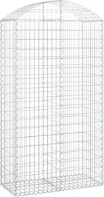 vidaXL Coș gabion arcuit, 100x50x180/200 cm, fier galvanizat