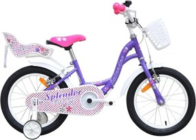 Bicicleta pentru copii NOVOKIDS™ Splend'Or Boom PRO Edition, Cu cosulet pentru copii, Roti 12" inch, Maxim 50 kg, Cadru din otel, Roti ajutatoare