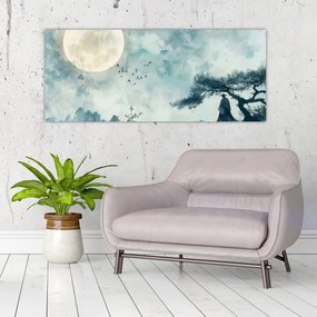 Tablou - Pictură cu lună plină (120x50 cm)