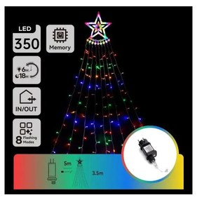 Aigostar - Decorațiune de Crăciun LED RGBY pentru exterior 350xLED/6W/230V 3,5m IP44