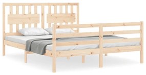 3194316 vidaXL Cadru de pat cu tăblie, king size, lemn masiv