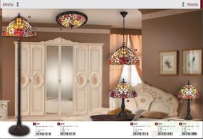Veioza, lampa de masa, H-35cm, diam.20cm, sticla Tiffany, Mirella 8089RX