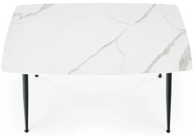 Masă de dining ALARA, finisaj marmură albă/negru