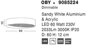Plafoniera LED dimabila design modern Oby alb 60cm