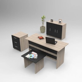 Set pentru birou Vincent 12 (stejar + negru). 1072644
