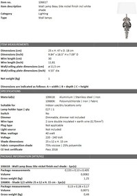 Aplica Beau Site, nickel/ alb 106617 HZ