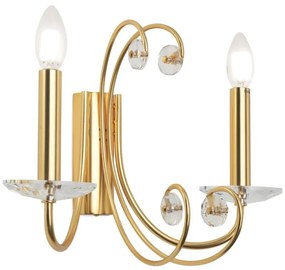 Aplica de perete stil clasic cu cristal K9 ARIANE 2L aurie