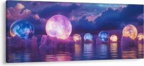 Tablou - Planete pe apă (120x50 cm)