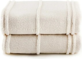 Set 2 prosoape baie ARDEN, crem, bumbac, 50x90 cm