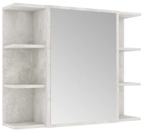 802610 vidaXL Dulap de baie cu oglindă, gri beton, 80 x 20,5 x 64 cm, PAL