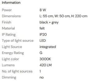 Lustra LED suspendata design modern Carbon negru